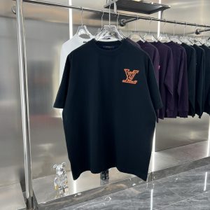 Summer embroidered short-sleeved T-shirt - S, Black