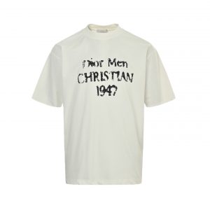 Damaged letter print short sleeves - L, White