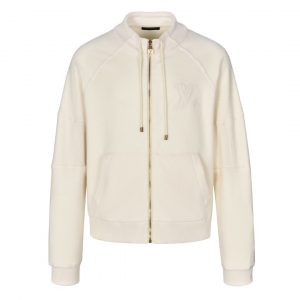 Embroidered logo panel zip-up jacket - M
