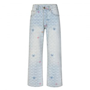 Jacquard Embroidered Denim Trousers