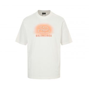 Lock letter embroidered inkjet short-sleeved T-shirt - L, White