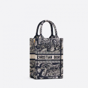 Mini Dior Book Tote Phone Bag Blue Toile De  (13 X 18 X 5 Cm)