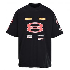 Double ring graphic short-sleeved T-shirt - M