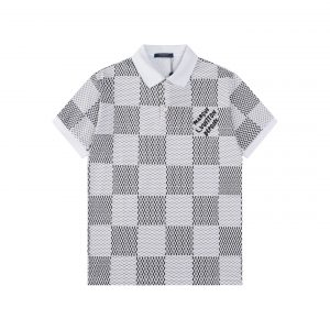 Checkerboard Polo - Gray, L