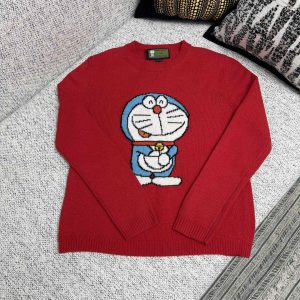 Cartoon Intarsia Loose Long-Sleeved Sweater - M