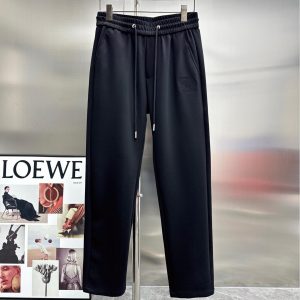 Embroidered Logo Casual Pants - M, Black