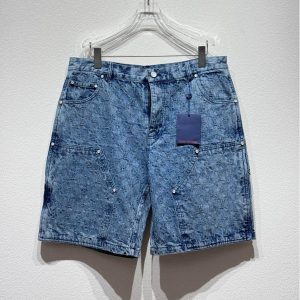 Retro Printed Denim Shorts