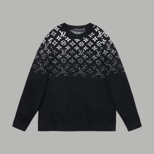 Unisex Street Style U-Neck Logo Luxury Sweater - M, BLACK