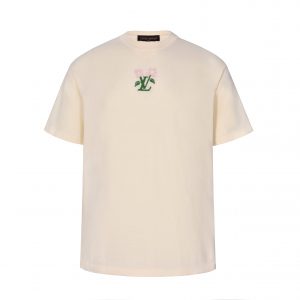Flower slogan woolen short-sleeved T-shirt - M
