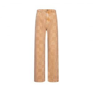 Saddle Checkerboard Denim Pants