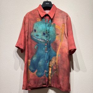 Dragon Print Distressed Shirt - XL