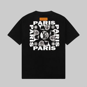 Double-Sided Letter Print T shirt - Black, XL