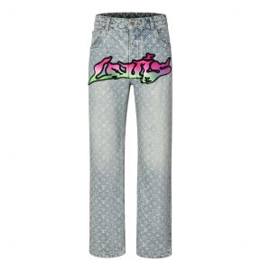 Macaron Embroidered Jacquard Jeans - L