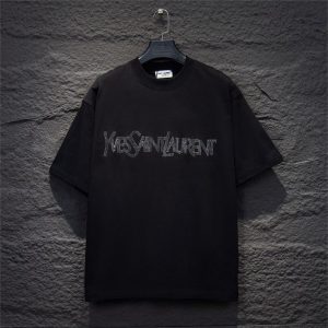 New Diamond-Encrusted Short Sleeves T-shirt - Black, M