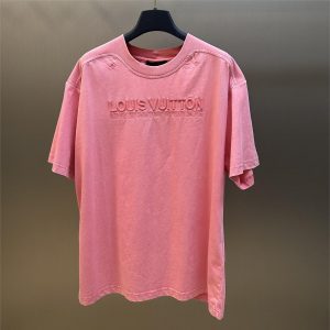 Washed Gouache Embroidery Round Neck Short Sleeve T-Shirt - XS