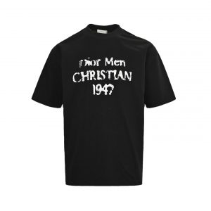 Damaged letter print short sleeves - M, Black