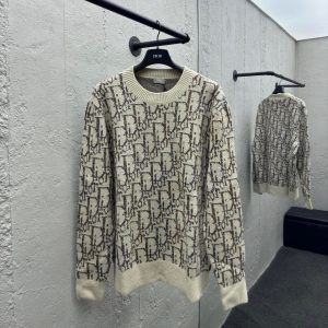 Wool Sweater With Lettering Jacquard