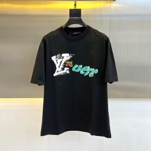 Simple Logo Print T-Shirt - Black, S