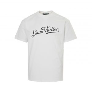Front and back lettering suede T-shirt