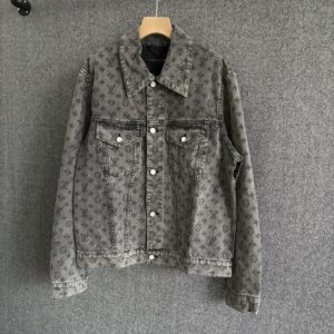 Heavy Jacquard Denim Jacket - L