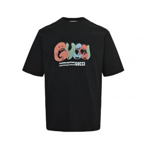 Lettering print T-shirt - L, Black