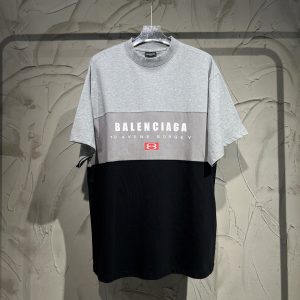 Paris Tricolor Stitching Icon Short Sleeve T Shirts - L