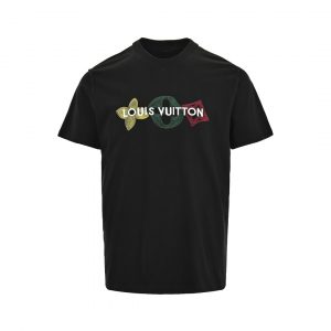 Embroidered three-flower short sleeves - M, Black
