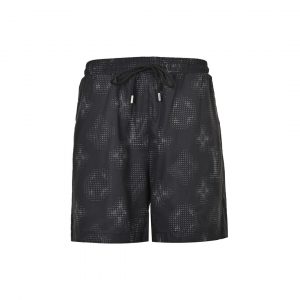 Printed lettering beach shorts - S, Black