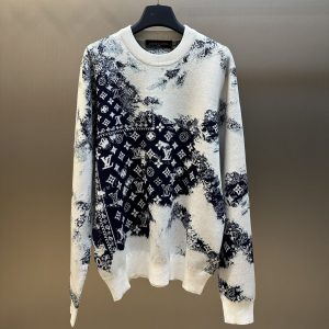Blue And White Gradient Ink Sweater - M