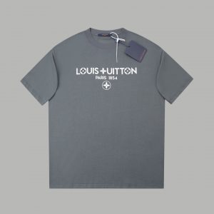 Simple letter printing t-shirt - Gray, M
