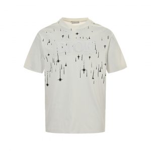 Letter Shooting Star Print T-shirt - L, White