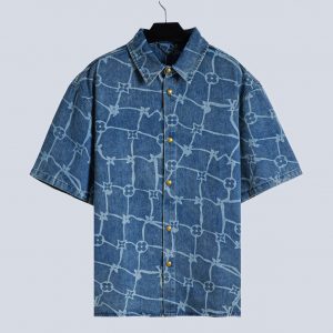 Blue Water Mesh Denim Suit Jacket