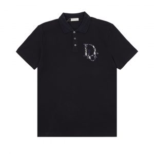 Embroidered polo shirt - M, Black