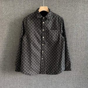 Lapel Long Sleeve Reversible Shirt - M
