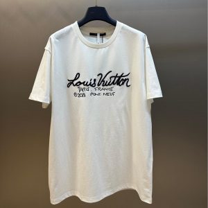 Signature Print Embroidered T-shirt - L