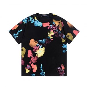 Camouflage lettering printed T-shirt - S, Black