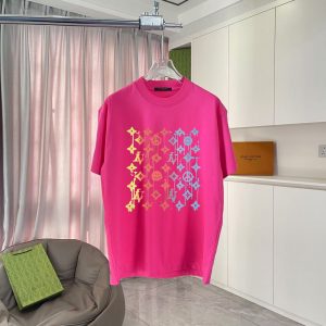 Star Smiley Face T-shirt - Rose red, S