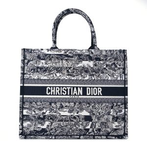 Christian Dior Large  Toile  Book Tote Blue