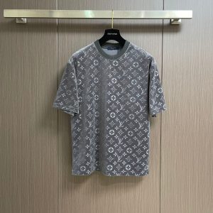 Towel flocking monogram jacquard short-sleeved T-shirt - Grey, S