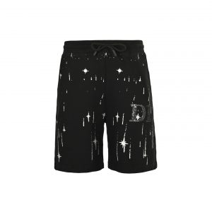 25ss embroidered lettering shooting star shorts - L, Black