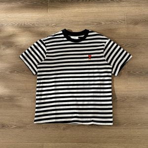 Spring striped short-sleeved T-shirt - L
