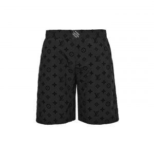 All over printed flocked beach shorts - S
