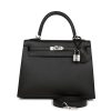 Hermès Kelly 28 Sellier Black Epsom Palladium Hardware
