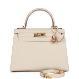 Hermes Craie Epsom Sellier Kelly 25Cm Gold Hardware