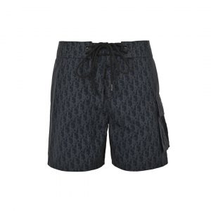 All over printed monogram shorts - M, Black