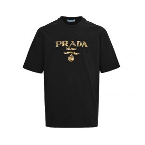 Colorblock embroidered lettering T-shirt