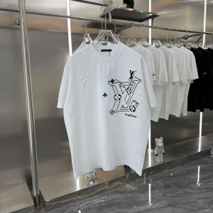 Patchwork embroidered short-sleeved T-shirt - S, White