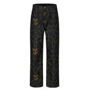 New Autumn And Winter Vine Embroidery Pattern Stitching Jeans - M