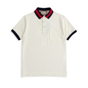 New cotton knitted polo shirt - M, White