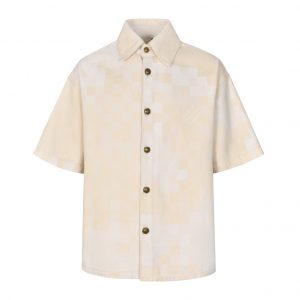 Light Checkerboard Denim Shirt - L